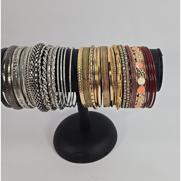 Bangle Bracelet Lot of Bangles Mixed Metals Great for Stacking - Picture 3 of 5